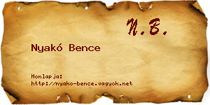 Nyakó Bence névjegykártya